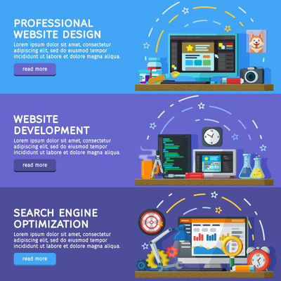 創(chuàng)意矢量網(wǎng)絡工作室概念的平面設(shè)計插圖